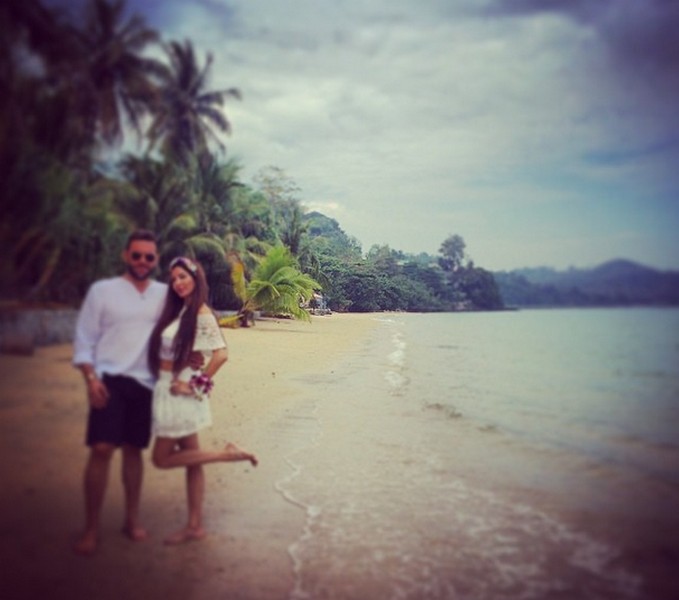 Lamitta Frangieh in Thailand with her husband 